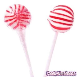 YumJunkie Sassy Spheres Cherry Red Striped Ball Lollipops: 100-Piece Bag -Snack Store yumjunkie sassy spheres cherry red striped ball lollipops 100 piece bag candy warehouse 4